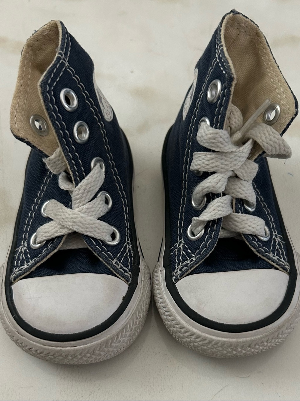 Converse Kids Navy and White High-Top Sneakers